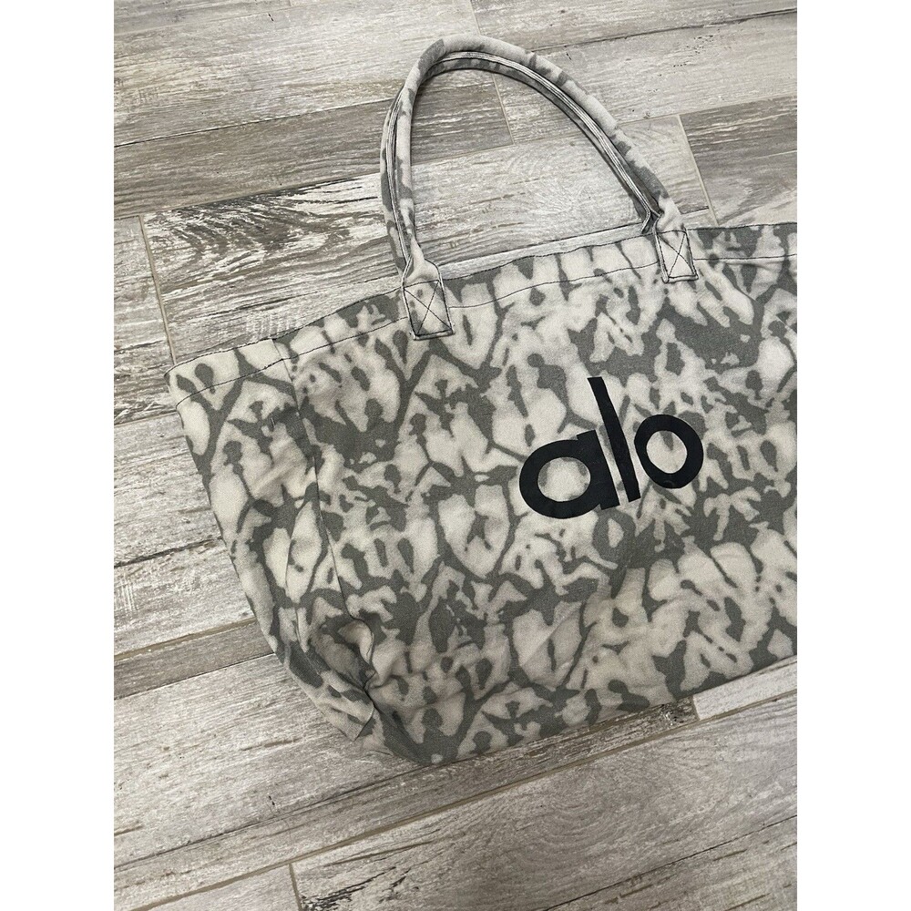 Alo Gray Canvas Logo Tote Bag 19x12" - Picture 2 of 5